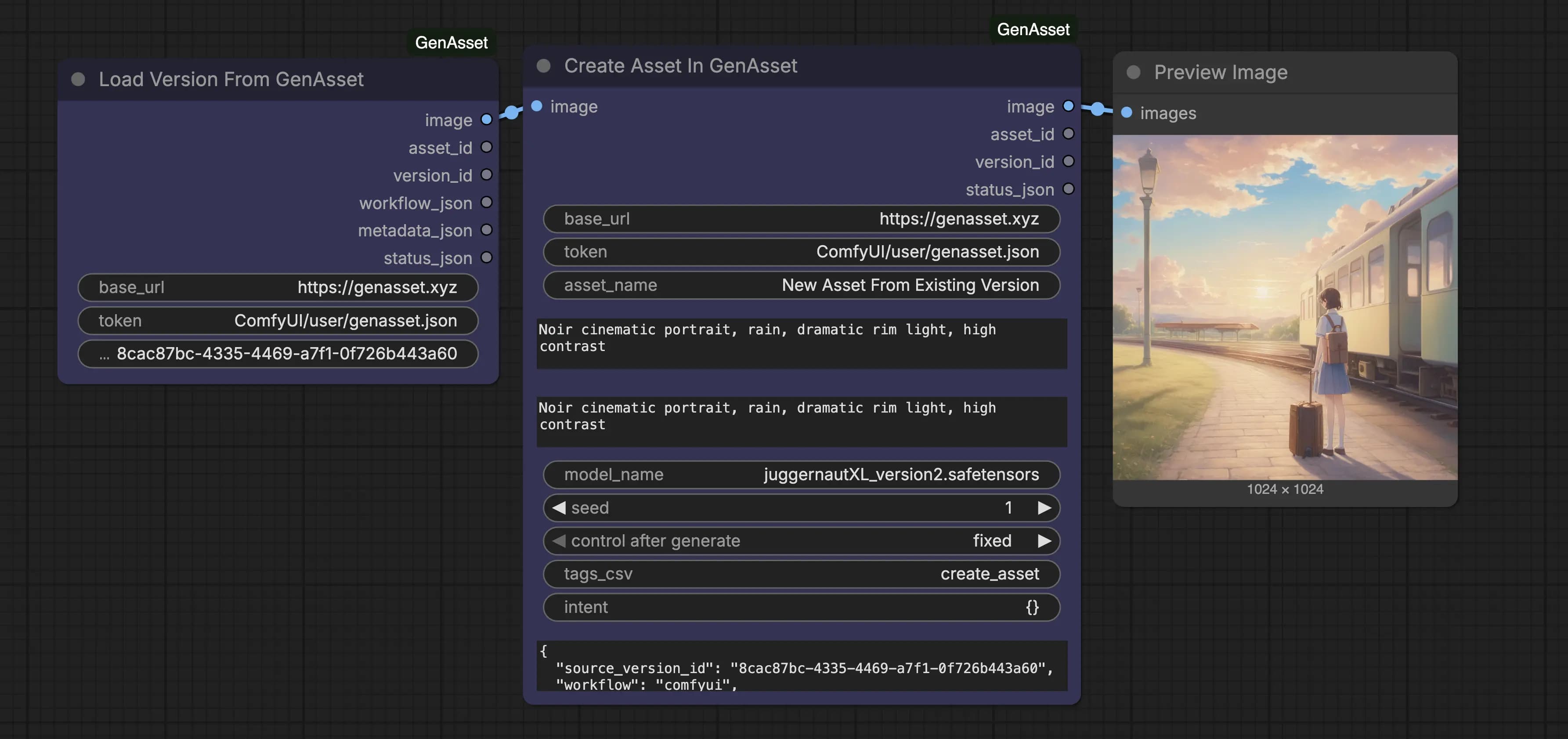 Load Asset From GenAsset and Approve Version workflow