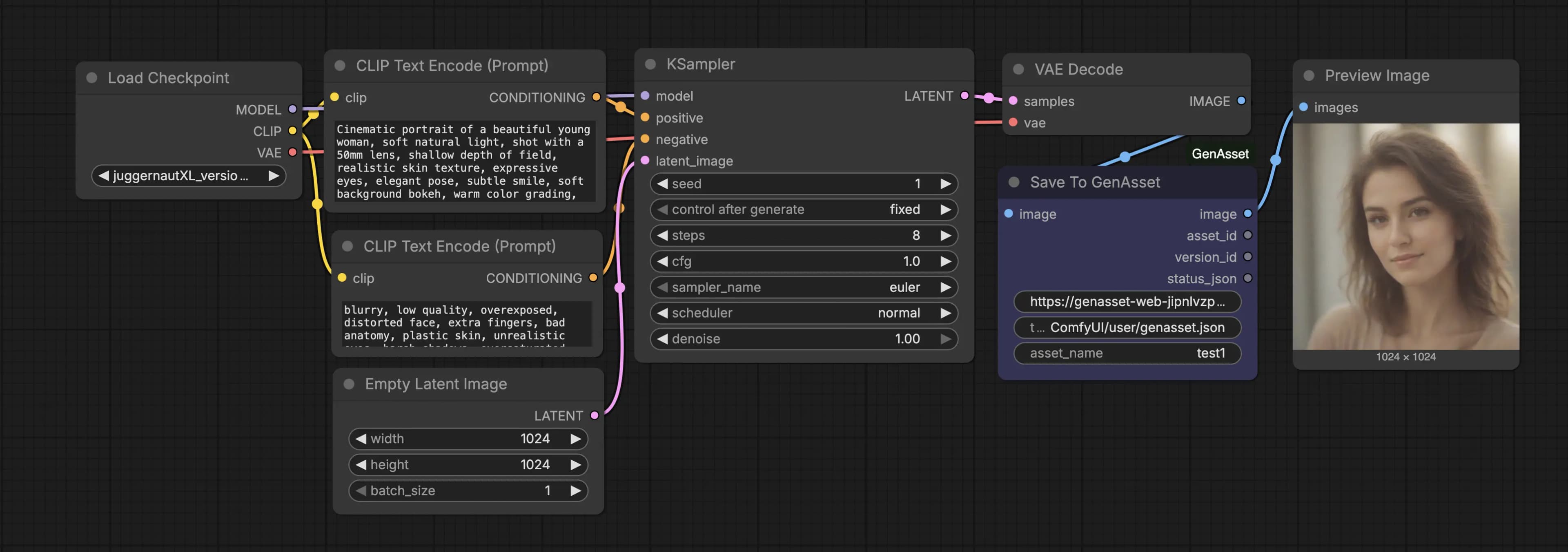 Save To GenAsset ComfyUI workflow