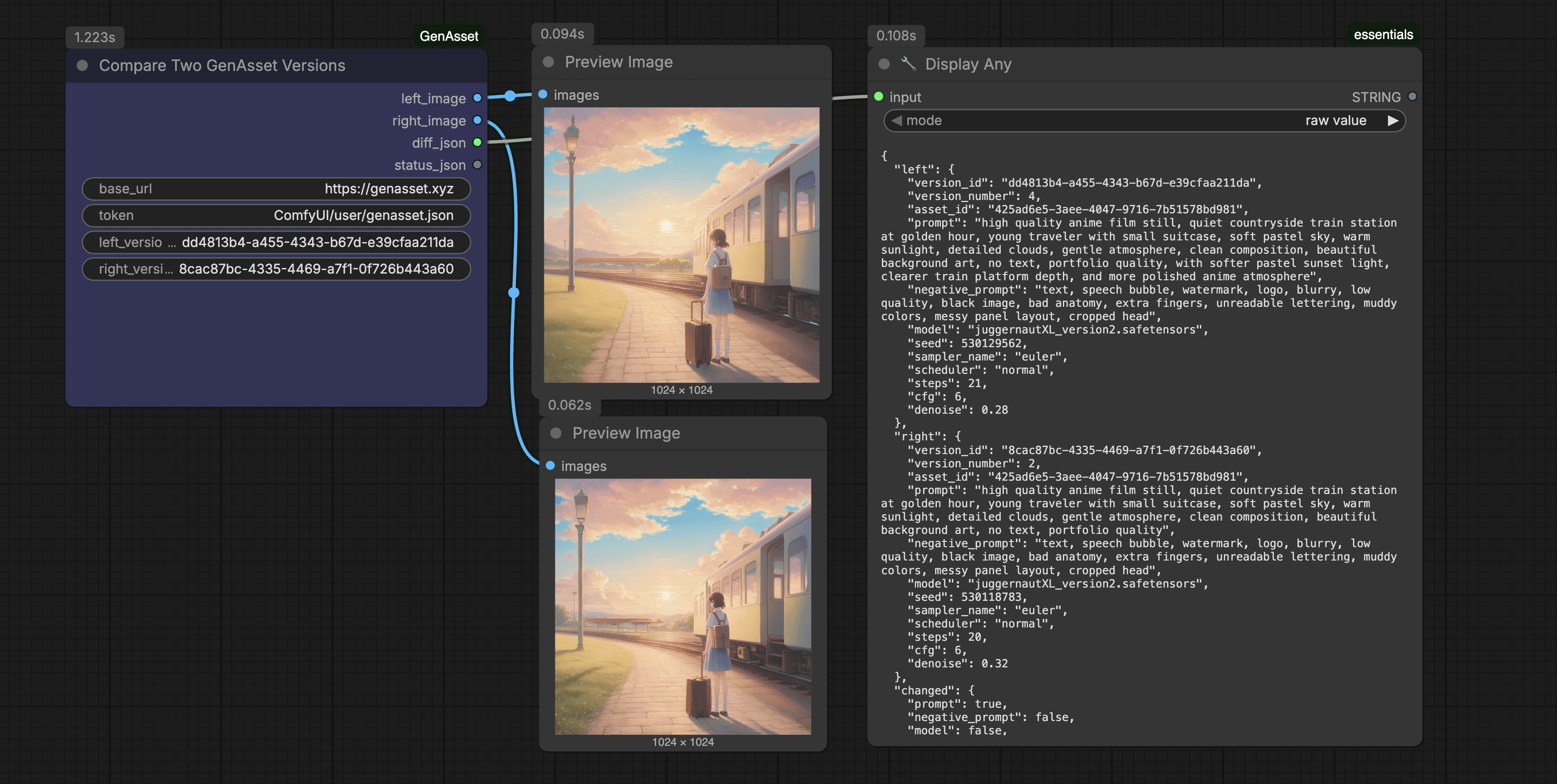 Compare Two workflow screenshot